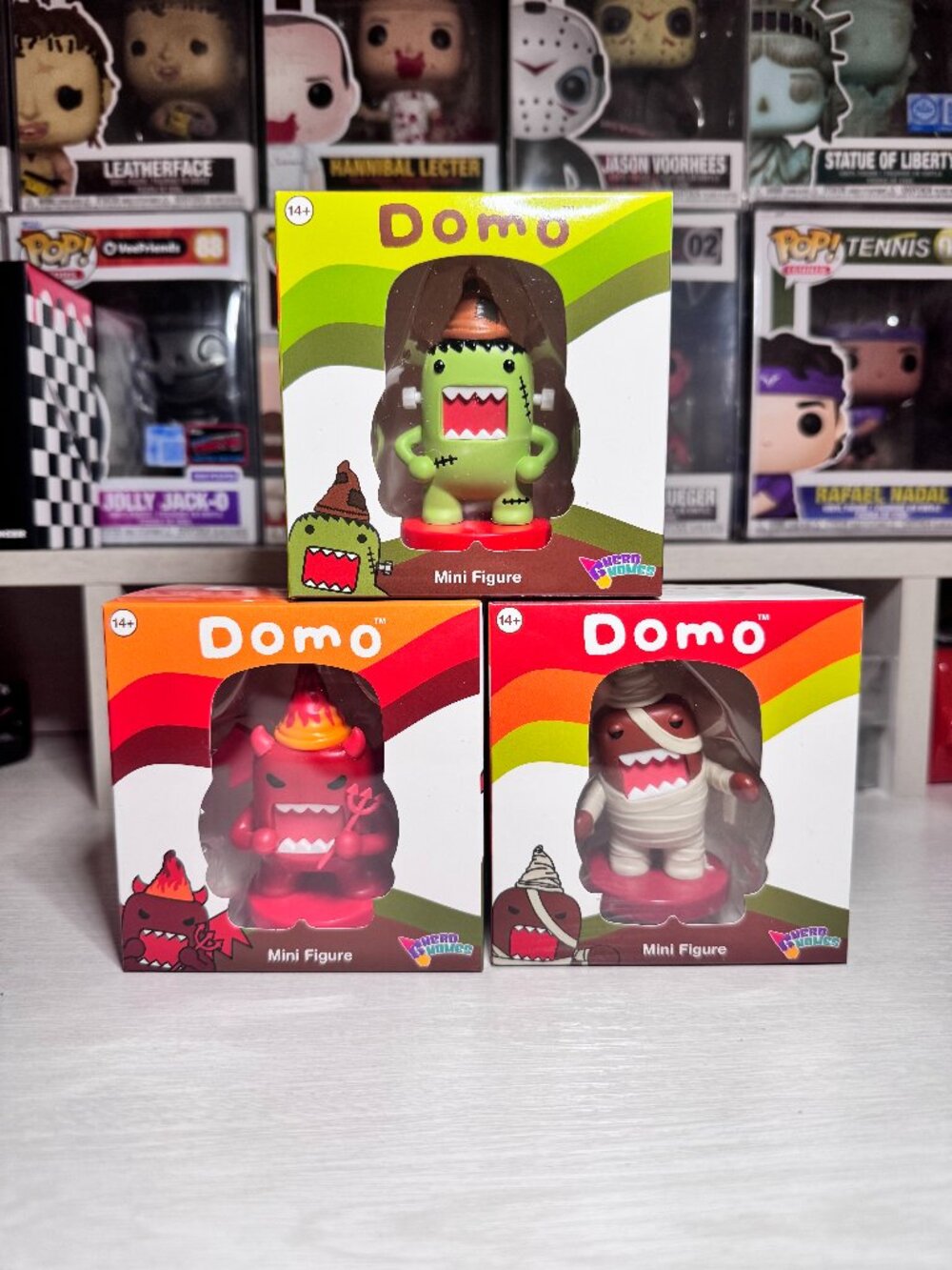 Set of 3 DOMO GARDEN GNOME MINI FIGURES Halloween Costume - Gnerd Gnomes